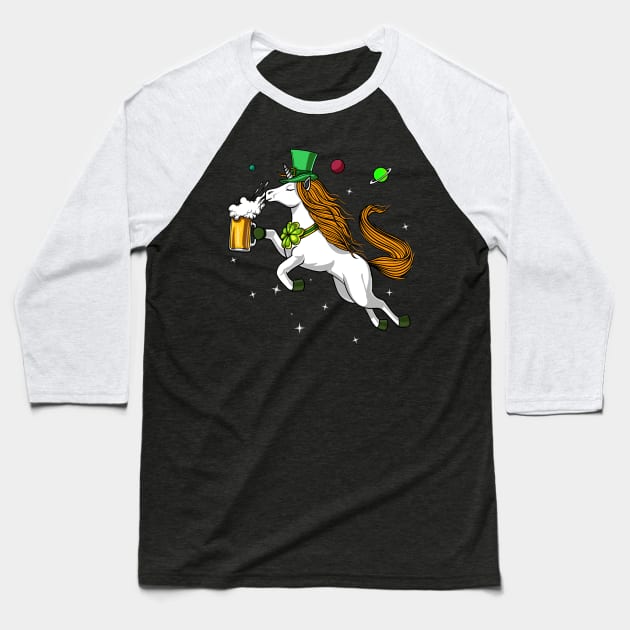 Leprechaun Unicorn St Patricks Day Beer Irish Party Baseball T-Shirt by underheaven